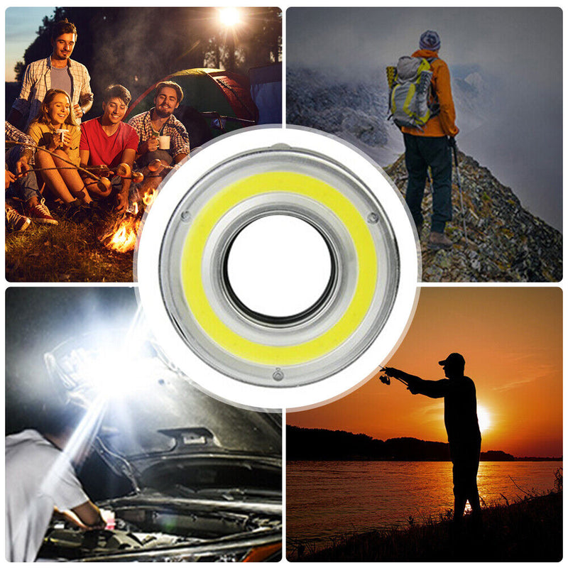 COB LED Camping Lantern Tents Lamp Mini Portable Fishing Light Battery Powe