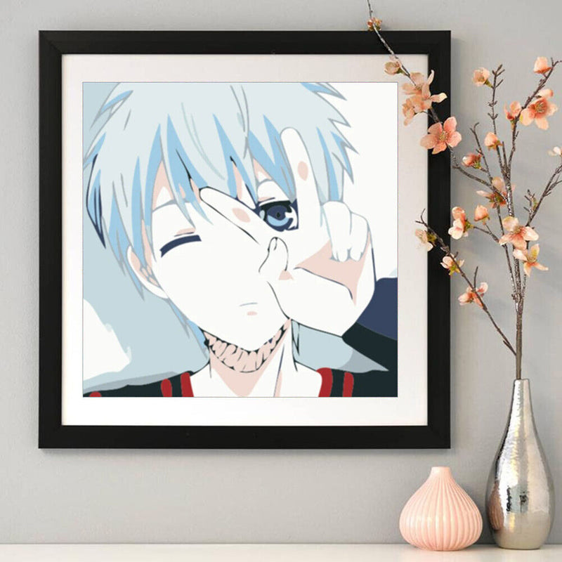 Boy Cartoon Canvas Digital Oil Painting Frameless Painted by Number Home Picture