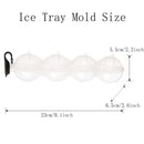 Cocktail Round Trays Big Size 2.2" Ice Ball 4 Cavity Maker Ice Cube Mold