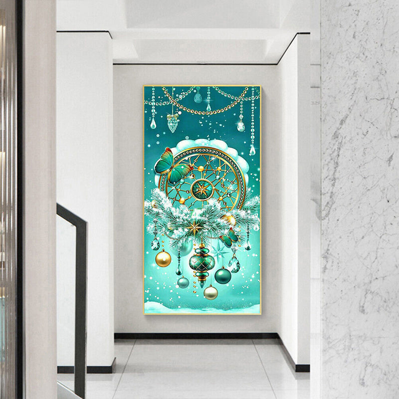 5D Rhinestone DIY Green Dreamcatcher Full Round Drill Diamond Painting Craft Kit