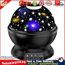 LED Starry Sky Night Light Rotating Projector Star Moon Table Lamp (Black) Newly