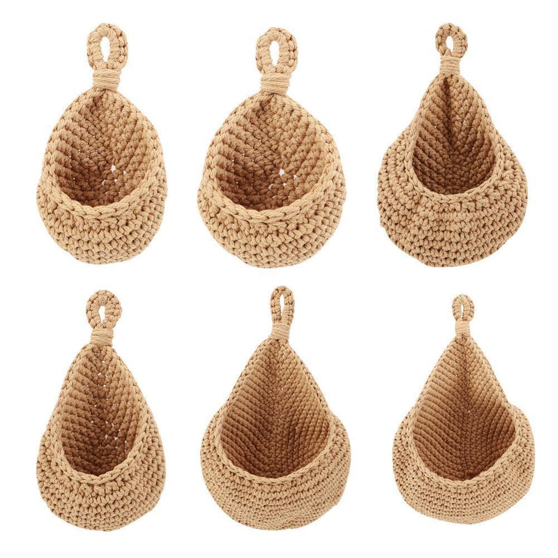 Hanging Basket Wall Planters Jute Teardrop Pot Holder for Fruits (21x21cm)