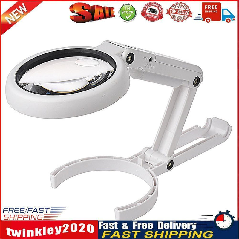 LED Folding Magnifier for Reading Portable Handheld Loupe Magnifying Glass Newly