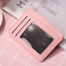 Women Wallets PU Leather Solid Fashion Short Multi-slot Card Purse (Pink)