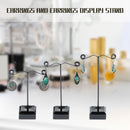 Acrylic Metal Stud Earring Display Rack Stand Jewelry Holder (Black 3pcs)
