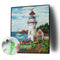 Hand Painted Oil Paint by Numbers DIY Lighthouse Drawing Wall Decoration Gift