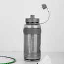 Portable Women Summer Gym Water Bottle Straw Large Capacity (Grey 2000ml)