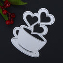 Love Heart Coffee DIY Metal Scrapbook Craft Embroidery Cutting Die Stencils