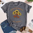 Digital Print Person Flower Vase T-Shirt (Grey XL)