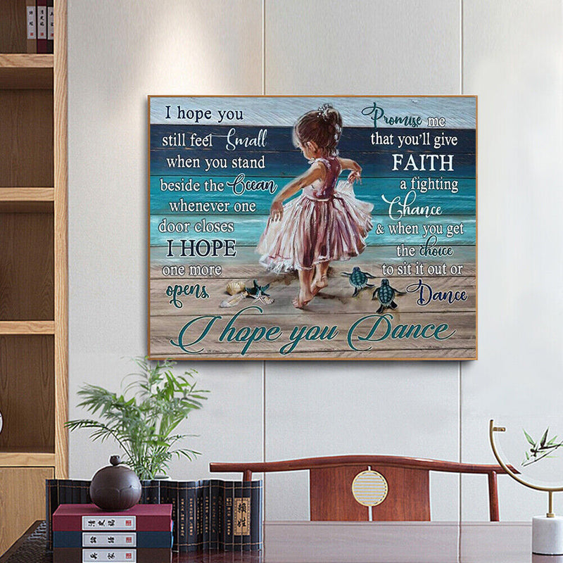 Frameless Dancing Girl Oil Paint by Numbers Kit Handpainted Artwork Wall Craft