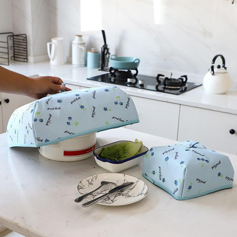 Kitchen Insulated Aluminum Foil Cover Foldable Food Cover (Red Lattice S)