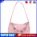 Fashion Women Pure Color Butterfly Chain Underarm Bag Hobos Handbag (Pink)