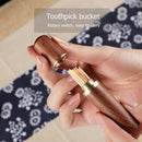 Toothpick travel seal storage box portable wood toothpick holder needle