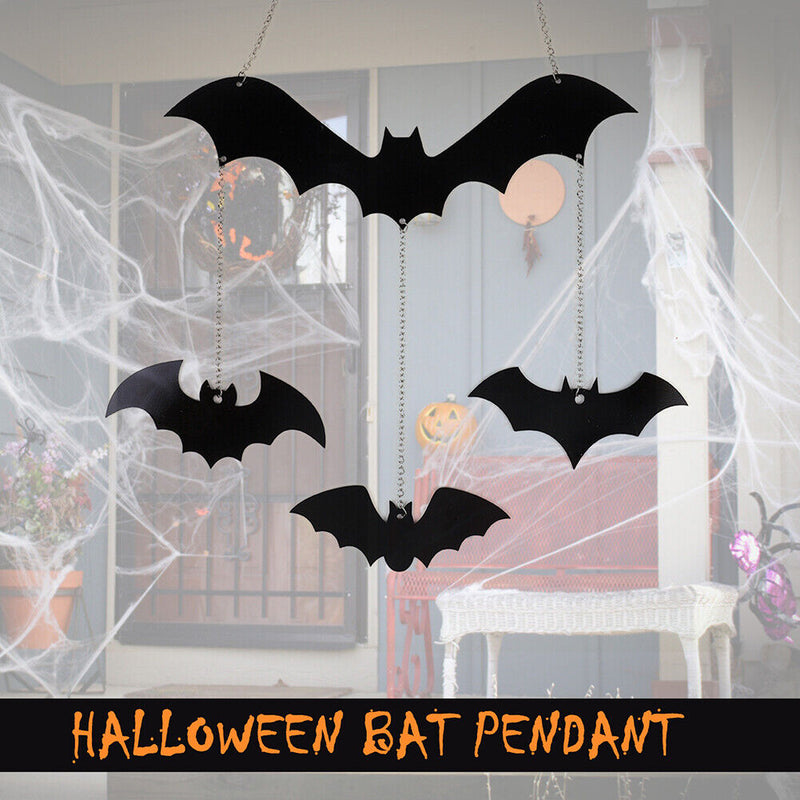 Halloween Bats Hanging Ornaments Wrought Iron Garden Yard Decoration Theme Party