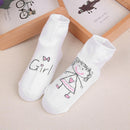 Cute Baby Boy Girl Cartoon Print Socks Kids Cotton Short Floor Socks (Pink)