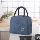 Portable Lunch Bag Thermal Insulated Lunch Box Cooler Handbag (E Navy Blue)
