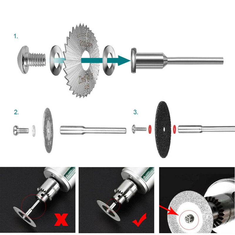 60pcs Diamond Cutting Grinding Wheels Discs Abrasive Electric Saw Blade Set