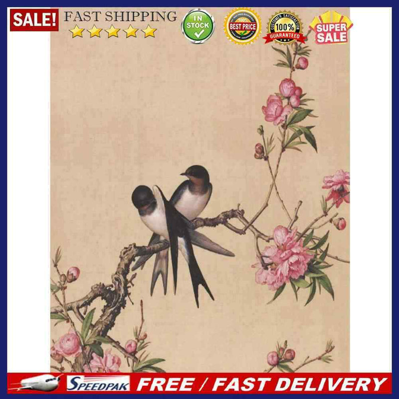 11CT Full Cross Stitch Flower Bird Stamped DIY Cotton Thread Printed Needlewo