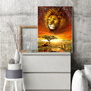 Full Round Drill 5D DIY Diamond Painting Lawn Lion Embroidery Rhinestone Picture