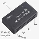 Flash Mini Black All In One Micro M2 MMC XD CF MS USB TF Memory Card Reader