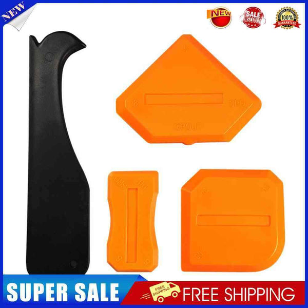 4pcs Smoothing Spatula Sealant Remover Caulking Scraper Grout Kit (Orange)