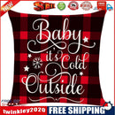 Christmas Pattern Linen Pillowcase Soft Throw Pillow Case Sofa Cushion (2)