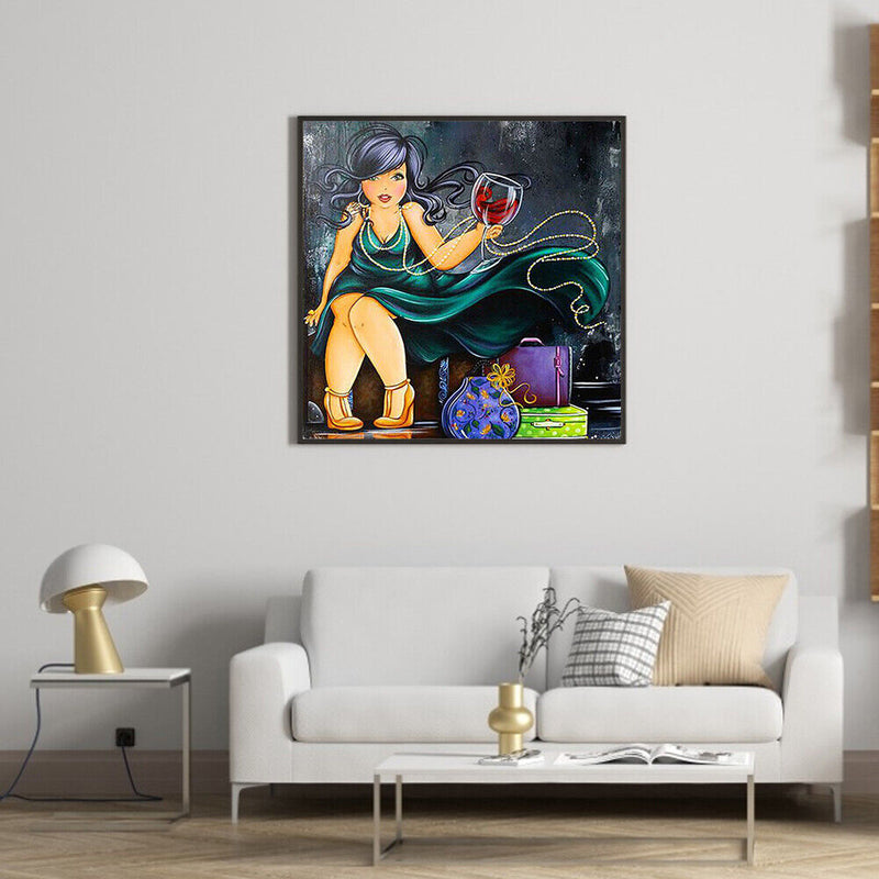 Handmade DIY Full Round Drill Diamond Painting 5D Busty Woman Poster Kit