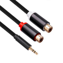 3.5mm Male to 2RCA Female Jack Stereo AUX Audio Cable for DVD Player Amplifier