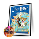 DIY Diamond Painting Sofa Dogs Full Square Drill Rhinestone Picture Home Deco