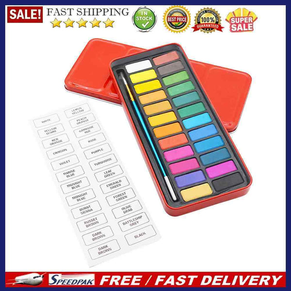 12/18/24 Colors Solid Watercolor Paint Set Drawing Pigment Kid Art Painting T