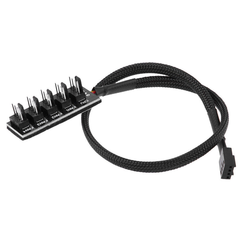 Host Fall PC Cooler Cooling Fan Power Cable 1 Female with 5 Male 4Pin Buc