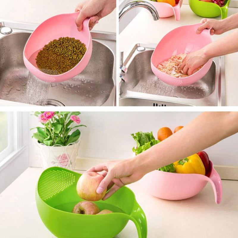 Washer Drainer Vegetable Bowl Strainer Basket Rice Washing Filter Sieve Fruit