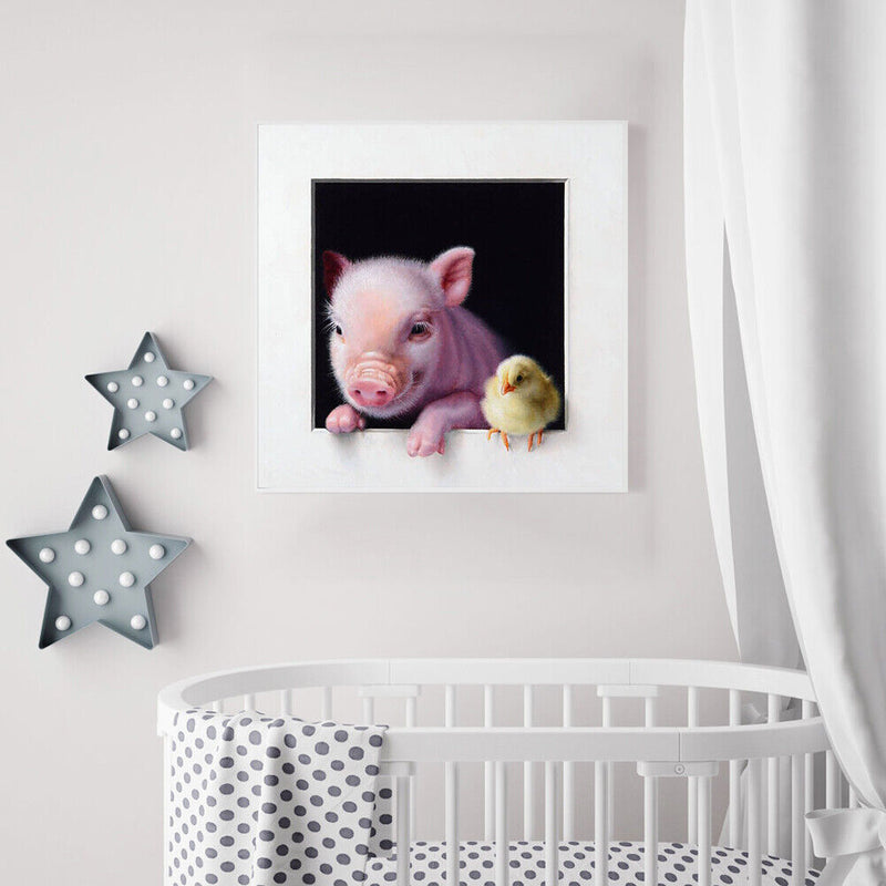 Pig and Chick Oil Paint By Numbers Kits Canvas Picture DIY Wall Art Craft