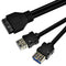 PC Case 20Pin to 2 USB 3.0 Front Panel Cable Adapter with Fixed Foot (30cm)