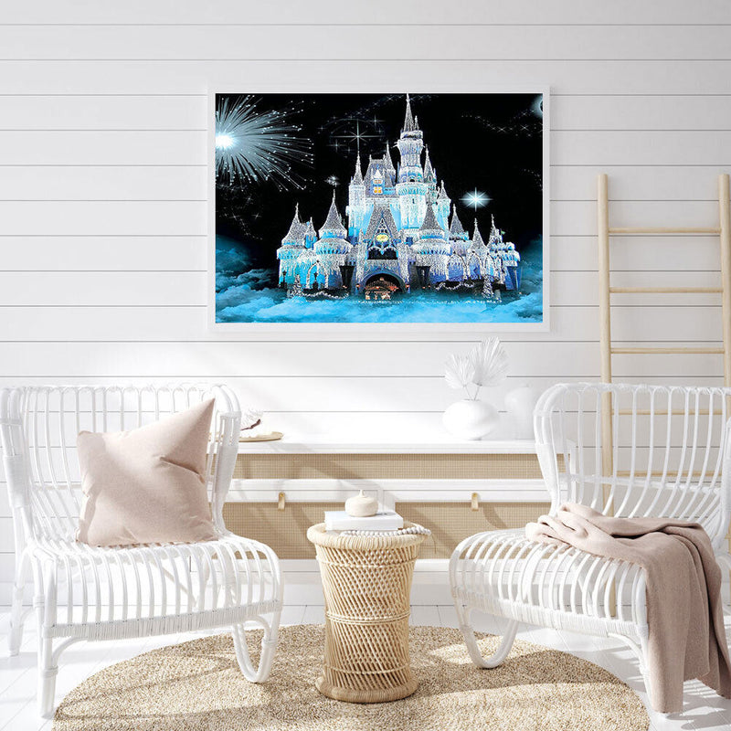Snow Castle 5D Diamond Painting Rhinestone Full Round Drill for Room Decora
