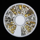 12 Style Metal Rivet Round Nail Art Decorations DIY Nail Decals Ornaments