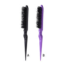 Boar Bristle Comb with Pointed Tail Wooden Handle Dyeing Comb (Purple)