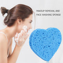 Wood Pulp Cotton Face Wash Cleansing Sponge Heart Shaped Soft Cosmetic Puff