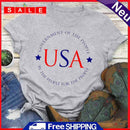 Independence Day USA Star Tea T-Shirt (Light Grey XL)