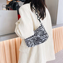 Retro Women Animal Pattern Print Underarm Shoulder Bag Handbags (Zebra)