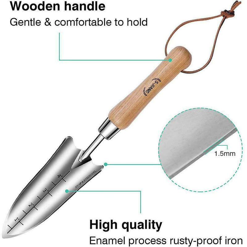 18Pcs Garden Tool Set with Steel Trowel and Hand Rake 15X Plant Lables K5E3