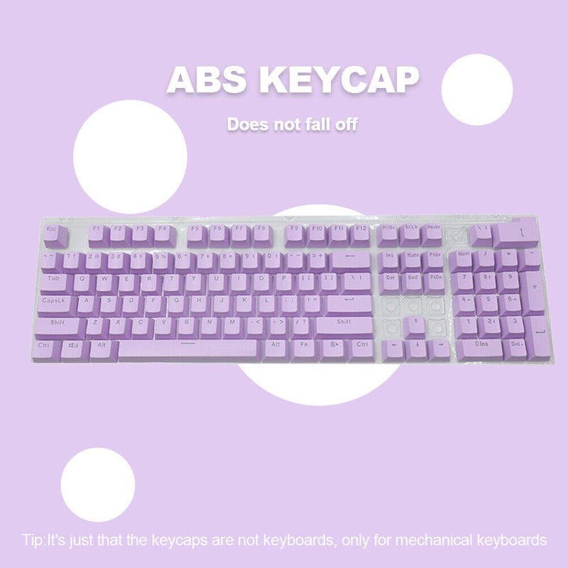 104pcs Universal Mechanical Keyboard Keycap PC Bakclit Key Cap Set (Purple)