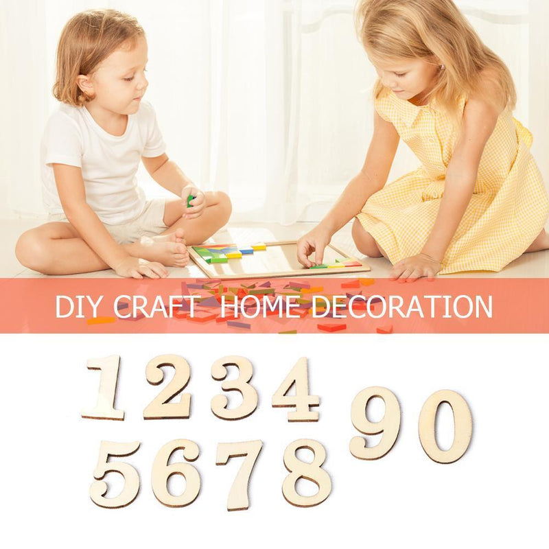 10pcs Rustic Wooden Digital Number DIY Handcraft Table Scatter Home Decoration