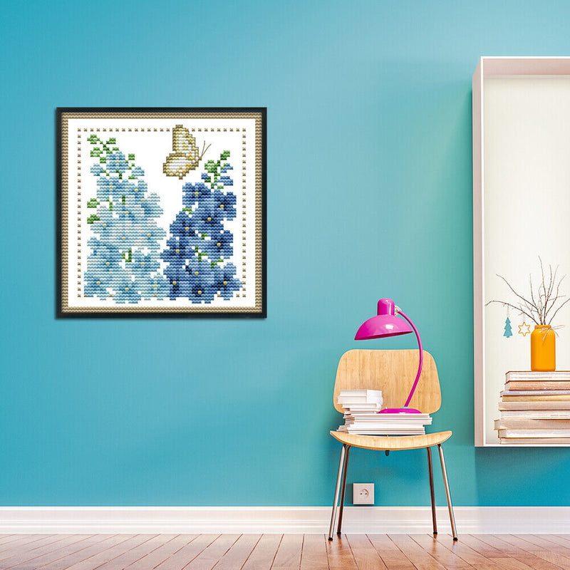 12 Months Flower DIY Cross Stitch 11CT Printed Embroidery Kits (H429 July)