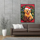 DIY Home 5D Diamond Painting Full Round Drill Christmas Dog Ornament Picture Kit