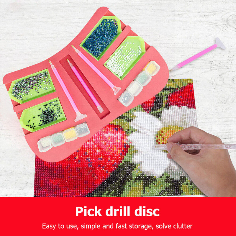 Diamond Painting Accessories Tray Beading Point Drill Pen Organizer Box DIY Kit