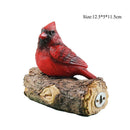 Ornament Yard Decoration Simulation Red Bird Courtyard Decor Tree Stump Bird