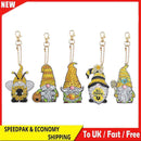 4/5pcs Mosaic Diamond Painting Keychain 5D DIY Rhinestone Key Ring Pendant Kit