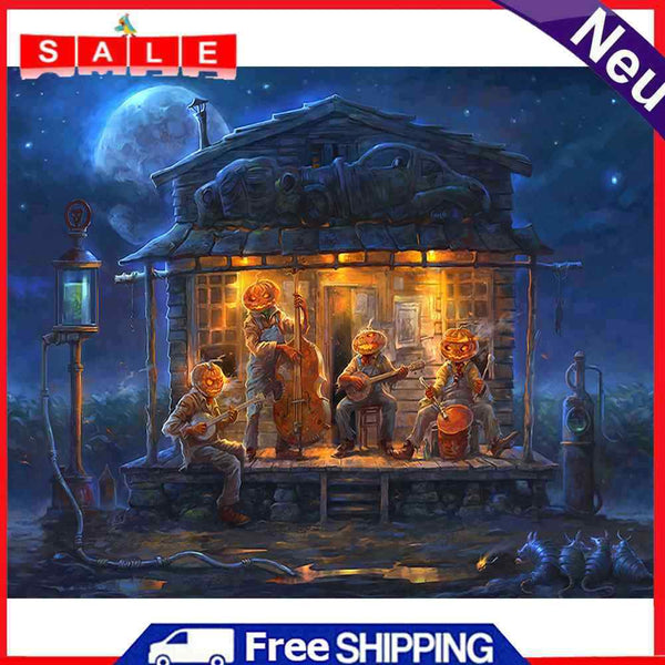 Halloween Pumpkin Canvas Painted Oil Paint By Numbers Modern Bedroom Wall Art