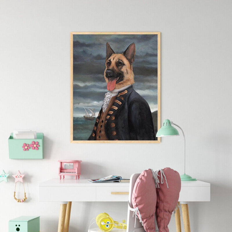 Gentleman Dog Oil Paint By Numbers Kit DIY Acrylic Painting on Canvas Framele